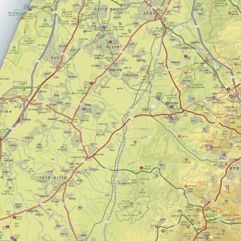 מפת שפלת יהודה, ישראל - מסע אחר
