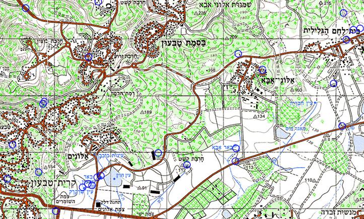 מפת טבעון ואלוני אבא מפת טבעון ואלוני אבא