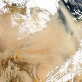 מפת סופת אבק מעל צפון אפריקה, אלג'יריה מפת סופת אבק מעל צפון אפריקה, אלג'יריה