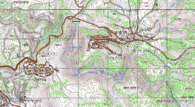 מפת נחל כזיב עליון מפת נחל כזיב עליון