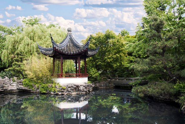 הגן הסיני בוונקובר. פינת חמד שלווה בלב המולת הצ'יינה טאון 
