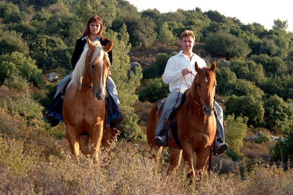 רכיבה בחורש הטבעי בשמורת סנסן | צילום: באדיבות חוות הרי יהודה