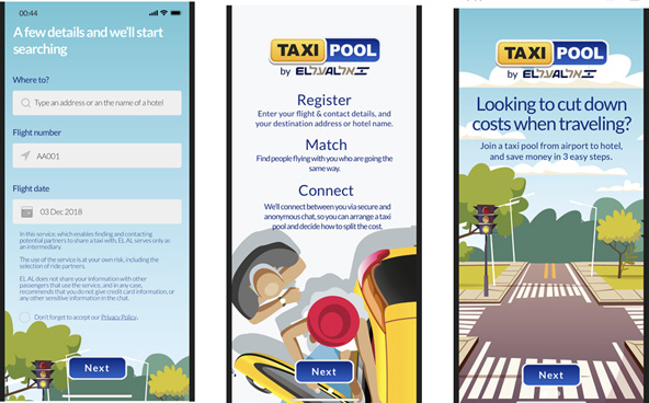 טקסי פול: חיפוש אחר נוסעים נוספים שאפשר לחלוק איתם מונית משדה התעופה