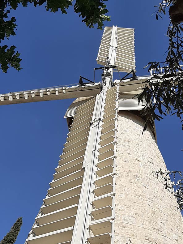 טחנת הקמח חזרה לעבוד והכנפיים המרשימות שוב נעות ברוח