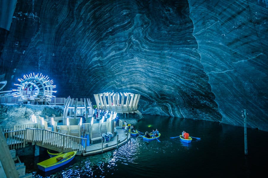 Cruising in the underground lake in Salina Torda |  Photo: omihay, Shutterstock