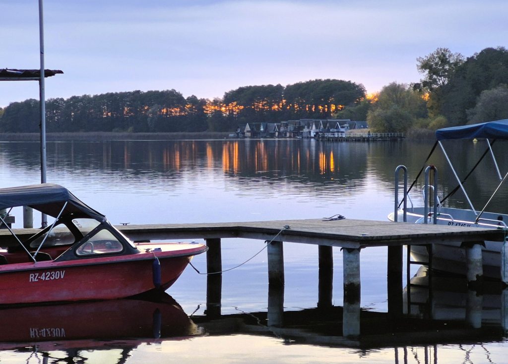 בשעה חמש החלה השמש במופע שקיעה אדום ומתמשך בין עצי היער