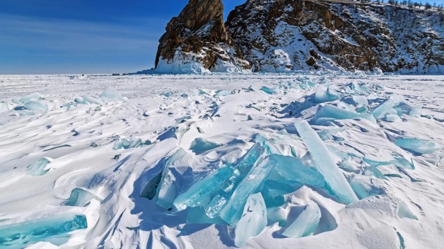 ימת באיקל בחורף, סיביר, רוסיה